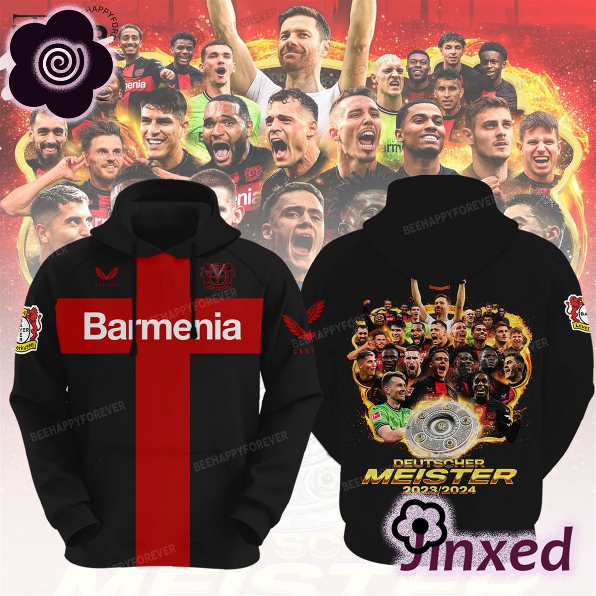 Bayer 04 Leverkusen Barmenia Deutscher Meister 2023-2024 Hoodie 